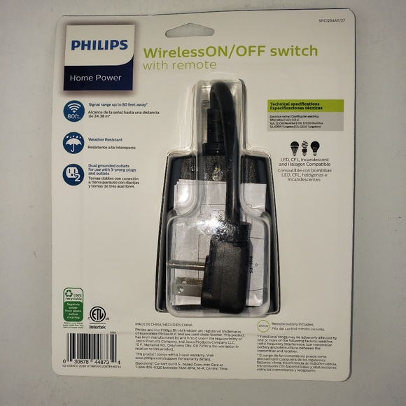 Philips Wireless On/Off Switch with Remote Grounded Outlets Plugs - Picture 3 of 3